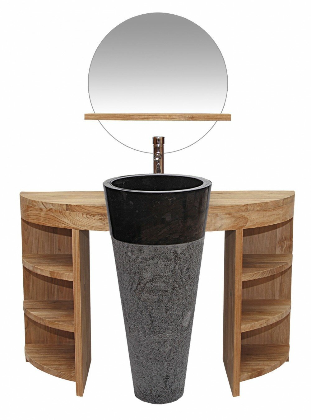 Teak Badkamerset Pedestal Enkel | 100x40x80 - DEV-ENKEL-DRSSR-PED-100x40x80