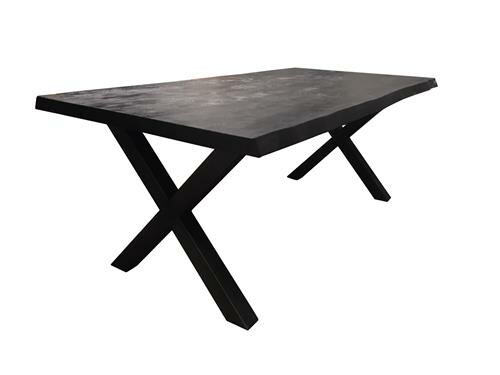 Xara Live-edge dining table 160-200x100 - top 5 - Black - TWR-NA0312-0315-B