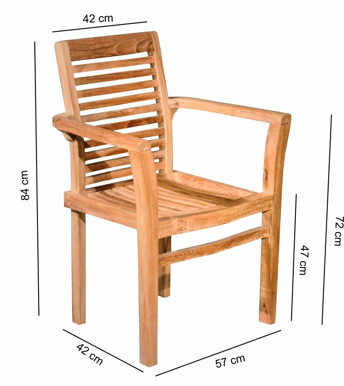 Stacker | Stapelbare Teak Tuinstoel | Set van 4 - SC035 - 4 stuks