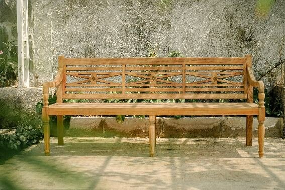 Teak Stationsbank 200 breed Batavia 