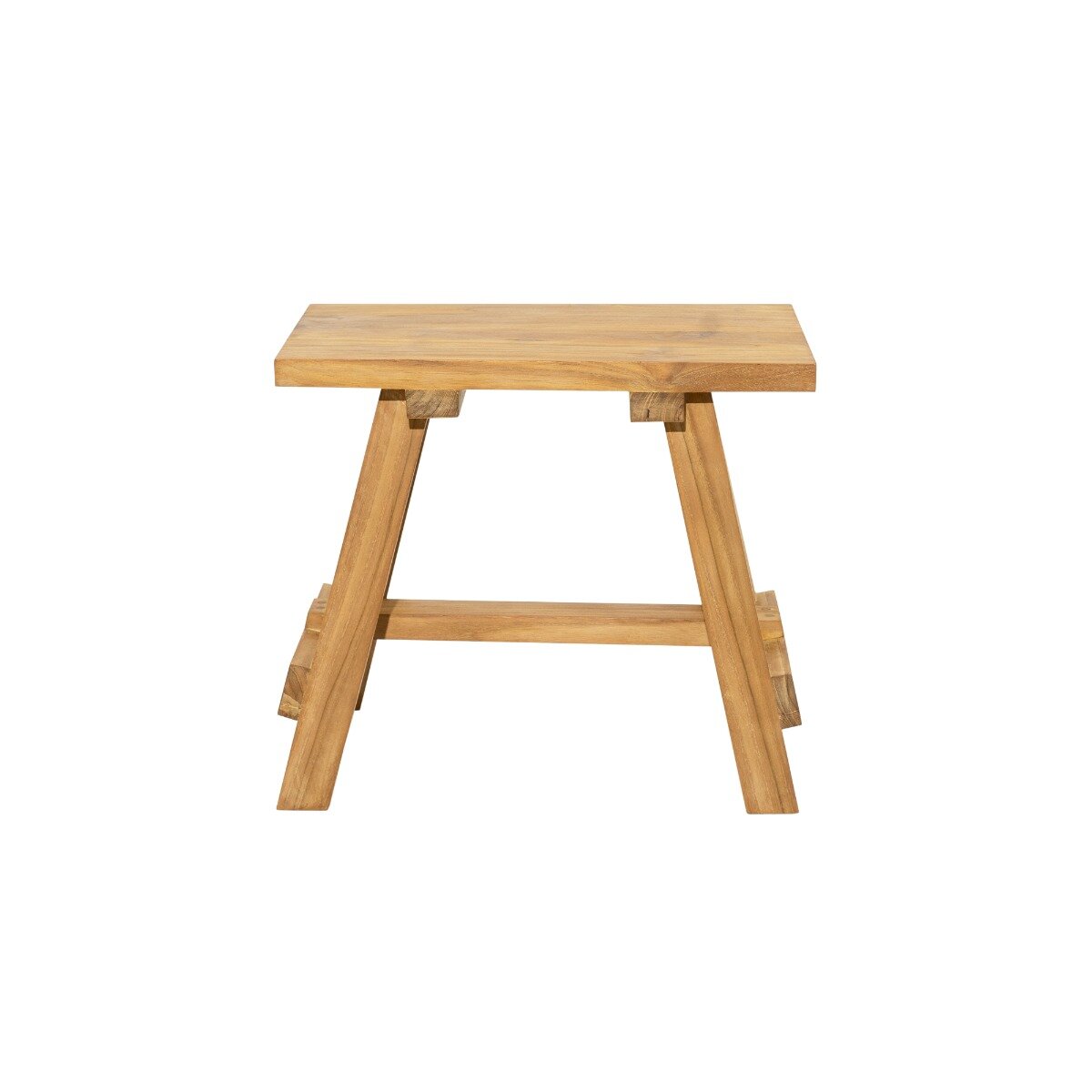 Teak Solid krukje met gesloten zitting, massief en stijlvol, afmetingen 50x30x45 cm