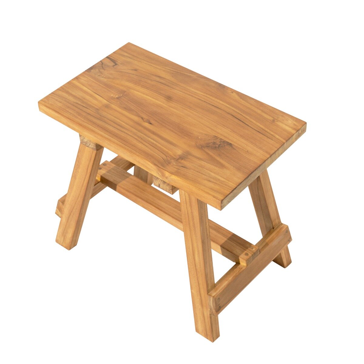 Teak Solid krukje met gesloten zitting, massief en stijlvol, afmetingen 50x30x45 cm