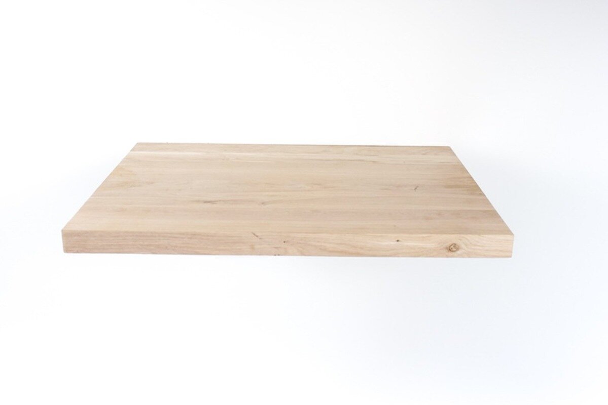 Eiken wastafelblad | Opgedikt naar 5 dik | 140x50 | Smoke 5% - main image