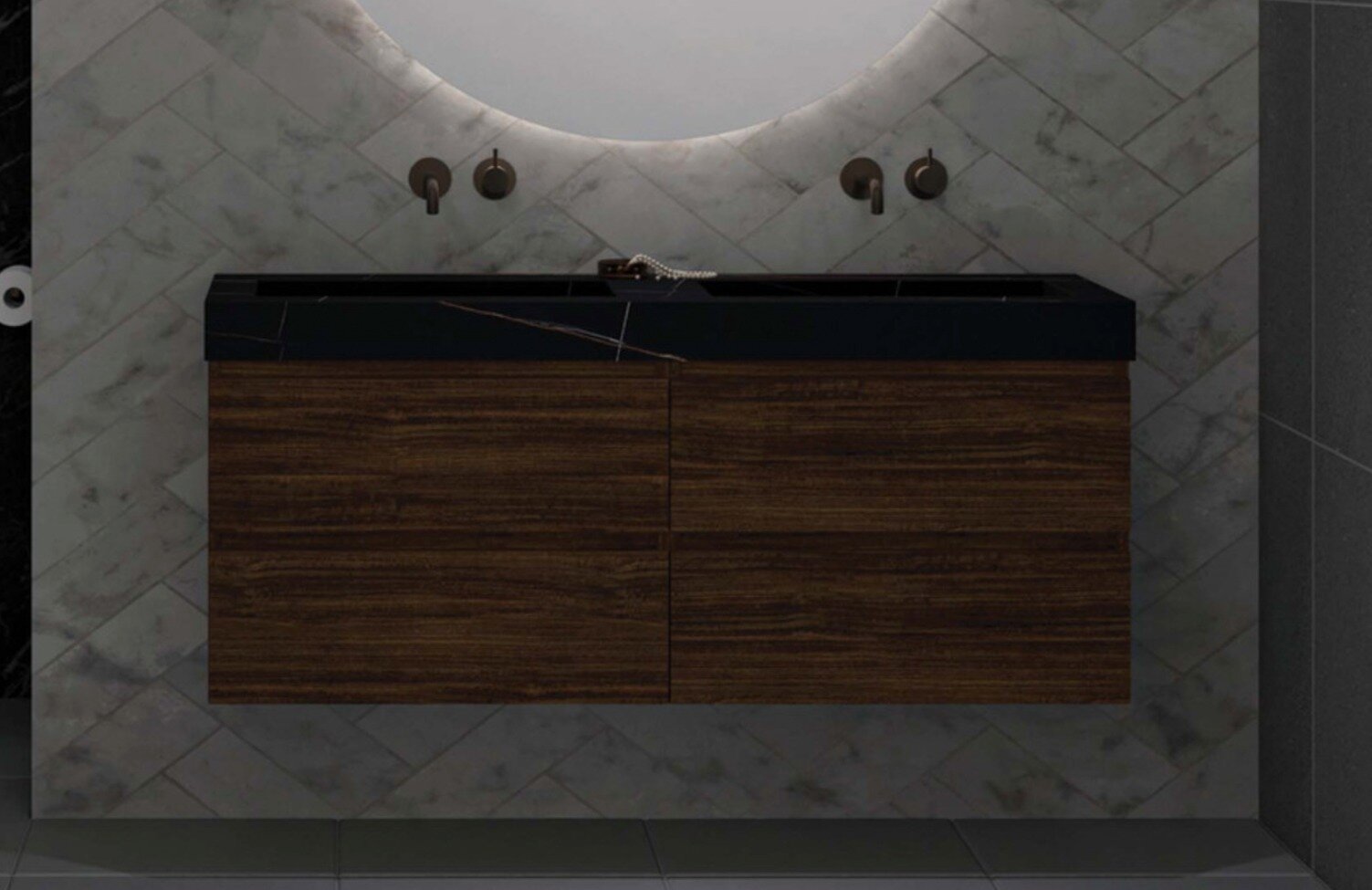 PITCH Wastafel met enkele bak in keramische slab met schuinaflopende wasbak en drain in de kleur van de wastafel. Incl. open rooster plug in chroom en zuignap voor uitname drain 100 x 45 x 9 wasbak centraal