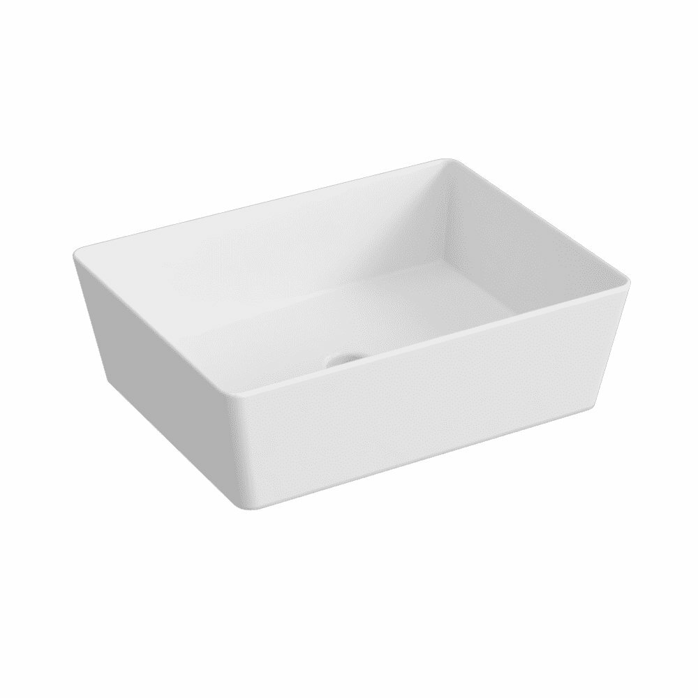 Blinq Couleur opzetwastafel rechthoekig 50x38cm - mat wit