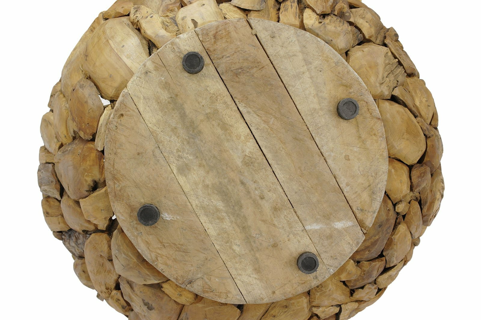 ROOT | Teak Wortel Salontafel met glas | Rond | 80x45 - DEV-ROOT-CT-BOWL-70-45