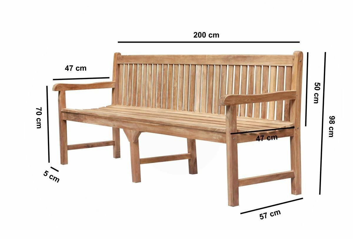 Dubla | Teak Tuinbank | 200 cm breed - DEVI-FA114B