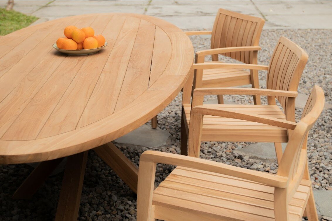 Amara vaste teakhouten tuinstoel met armleuningen – duurzaam buitenmeubel van massief teak