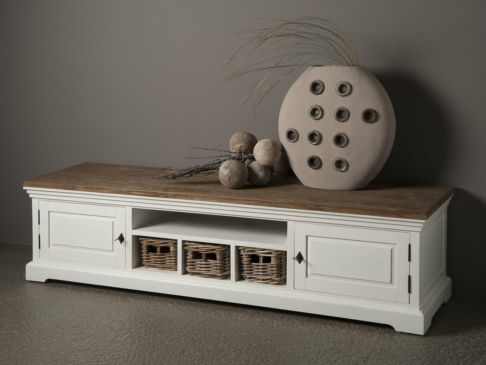 Napoli | Witte TV Meubel | 180x45x45 - TWR-EF0019
