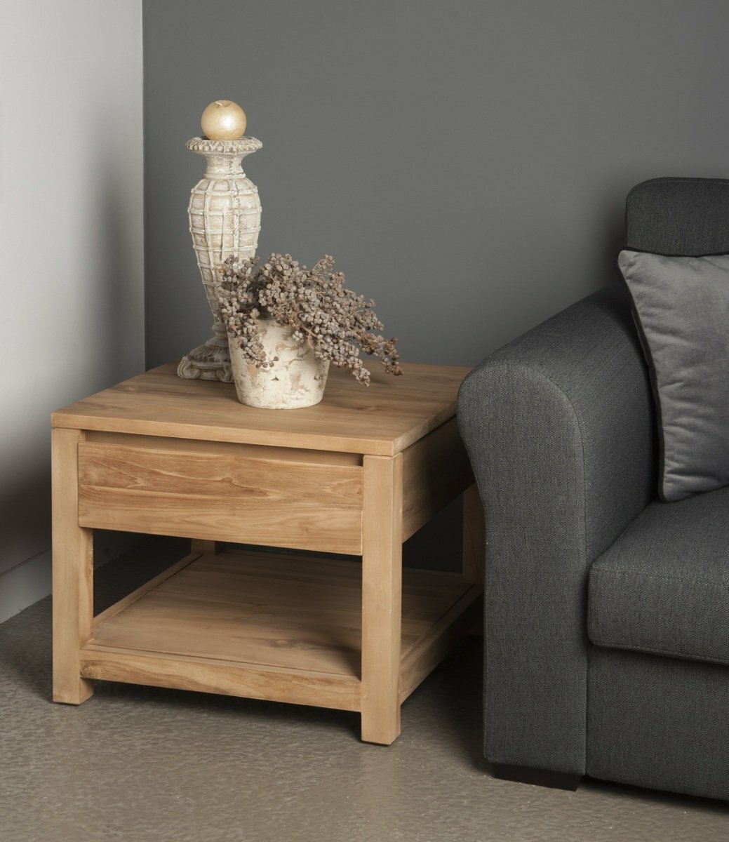Corona | Teak Bijzettafel | 60x60x50 - TWR-JN0235