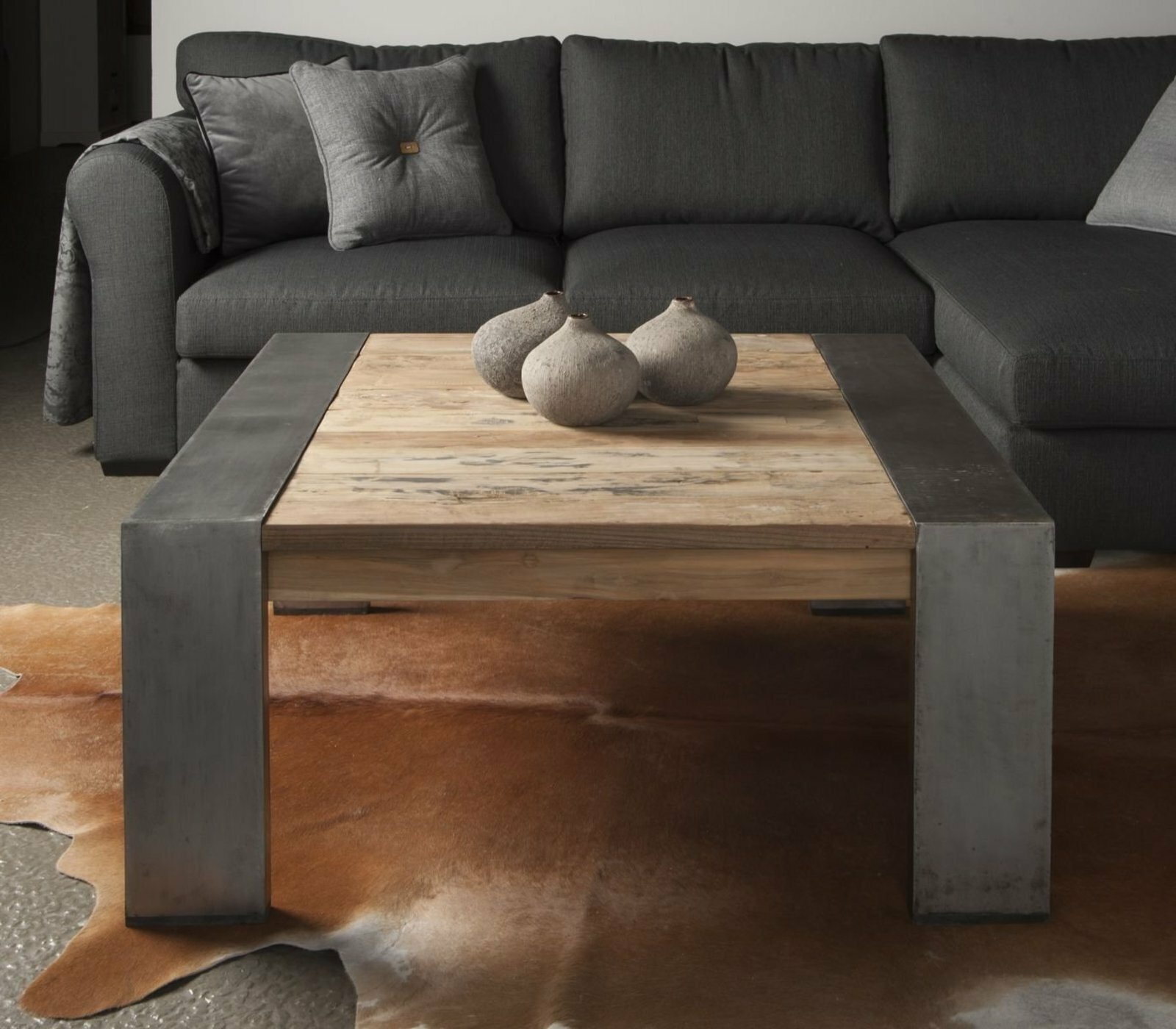 Novara | Salontafel Teak met Staal | 135x75x45 - TWR-PF0016