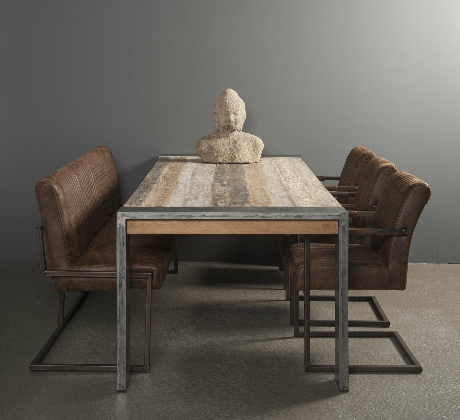 Novara | Teak Eettafel met N poot | Gerecycled Teak | 180x100x78 - TWR-PF0019