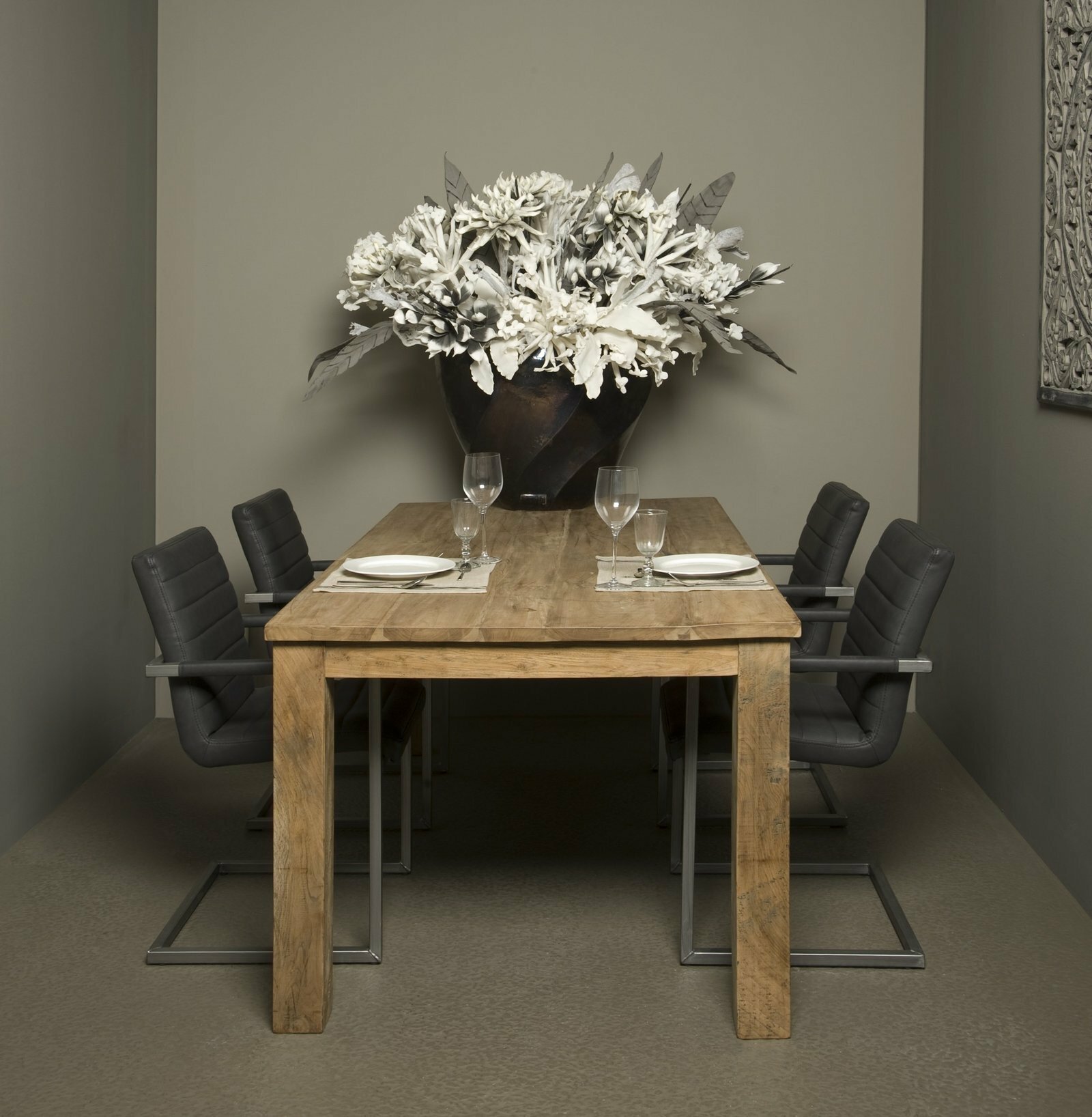 Genua | Teak Eettafel | 140x80x78 | Black Wash - TWR-PF0072