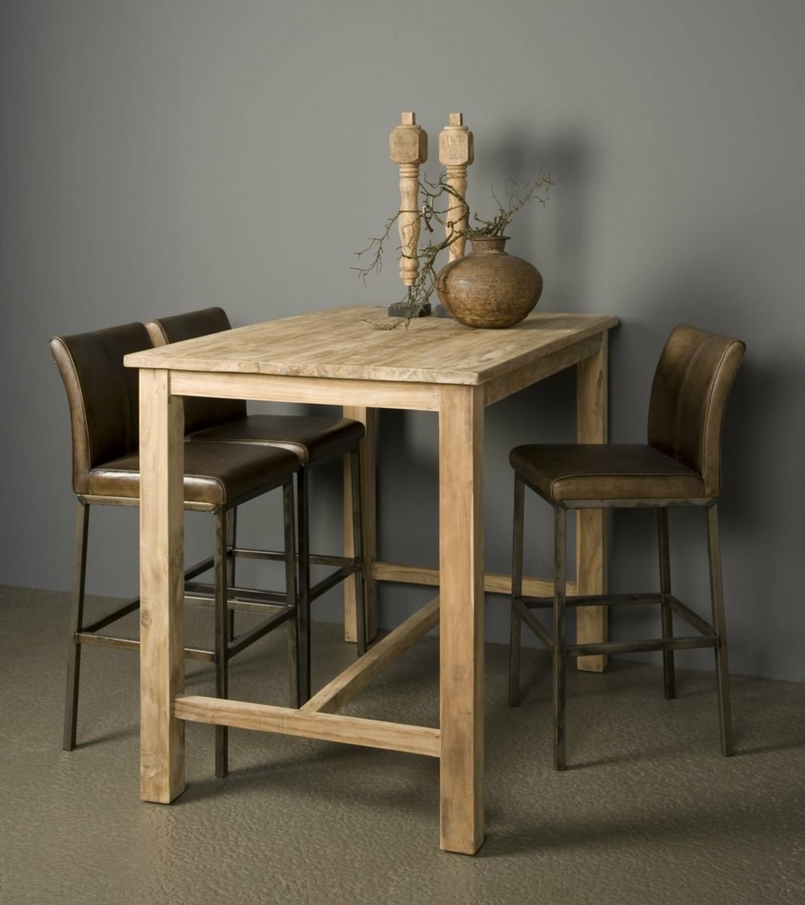 Genua | Teak Bartafel | 140x90x110 | Black Wash - TWR-PF0078