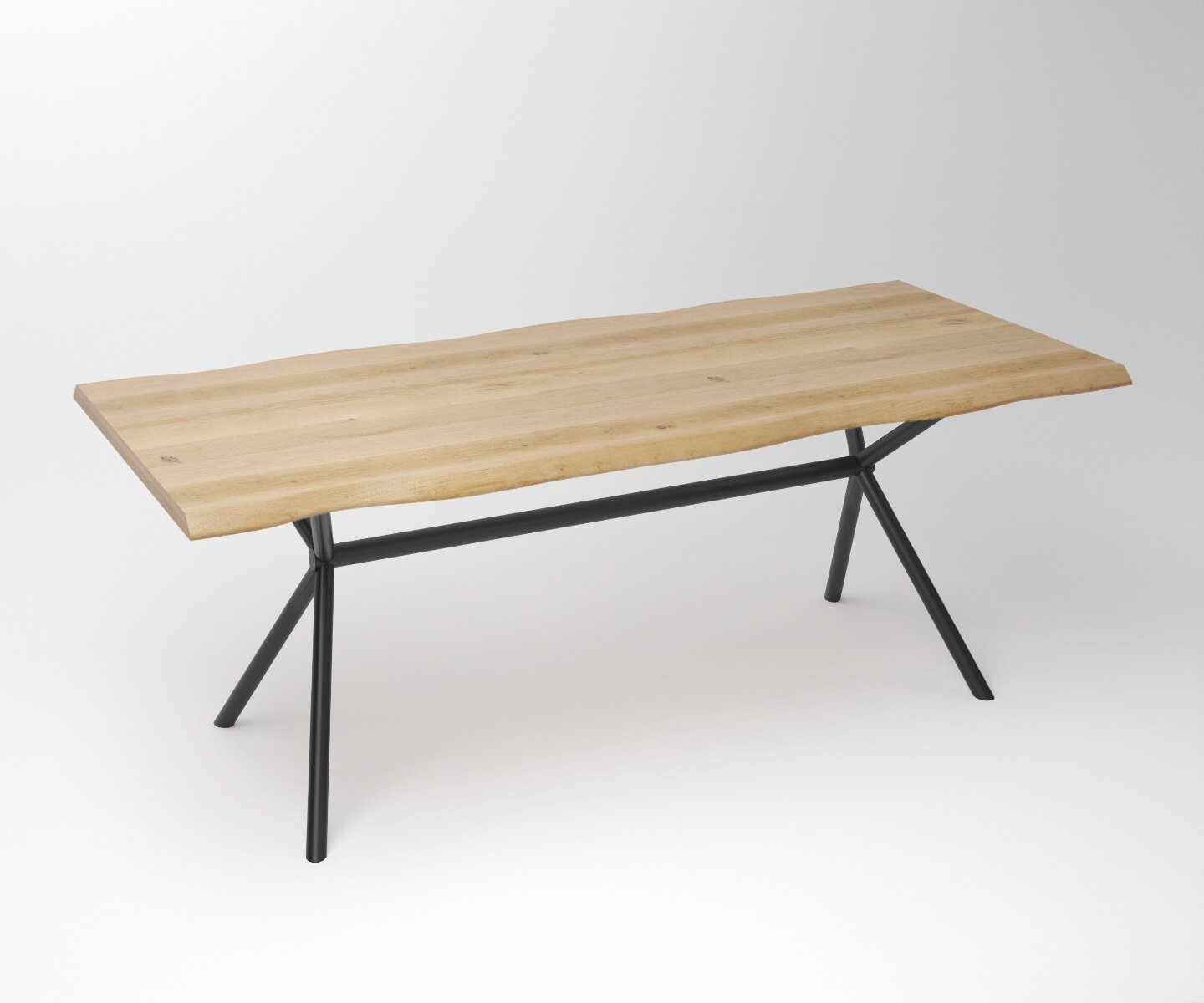 Eiken Boomstam Eettafel | Slab Edged-Rex Long Roundline Exclusive