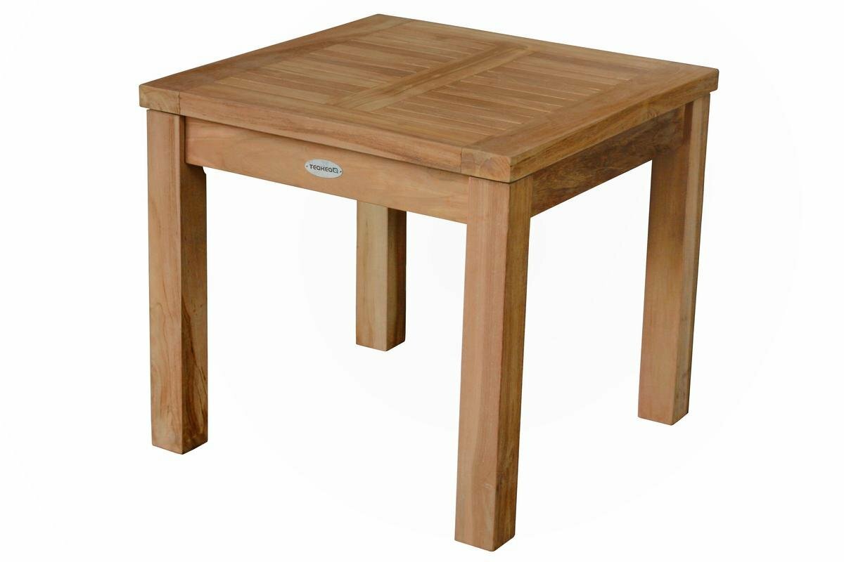 Teak Tuintafeltje | Teakhouten Bijzettafel Vierkant | 50x50x45 - DEVI-SBSQ