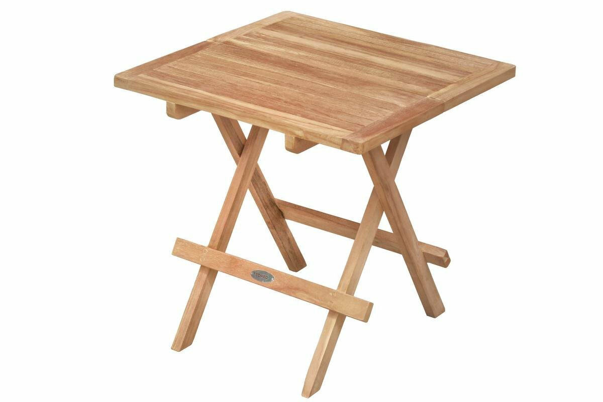Tuin Teak Bijzettafel Inklapbaar 50x50x50 | Slate Vierkant Tuintafeltje - DEVI-ST038