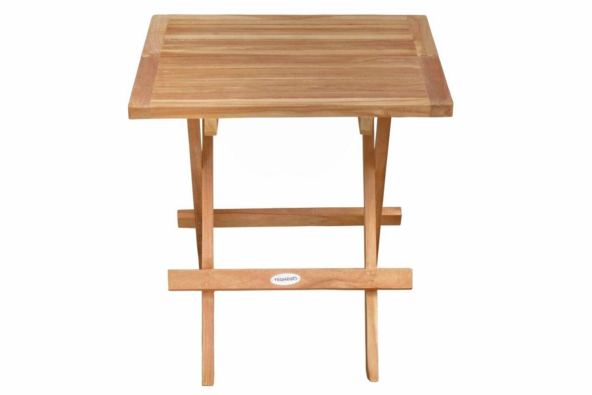 Tuin Teak Bijzettafel Inklapbaar 50x50x50 | Slate Vierkant Tuintafeltje - DEVI-ST038