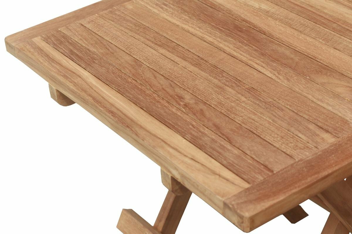 Tuin Teak Bijzettafel Inklapbaar 50x50x50 | Slate Vierkant Tuintafeltje - DEVI-ST038