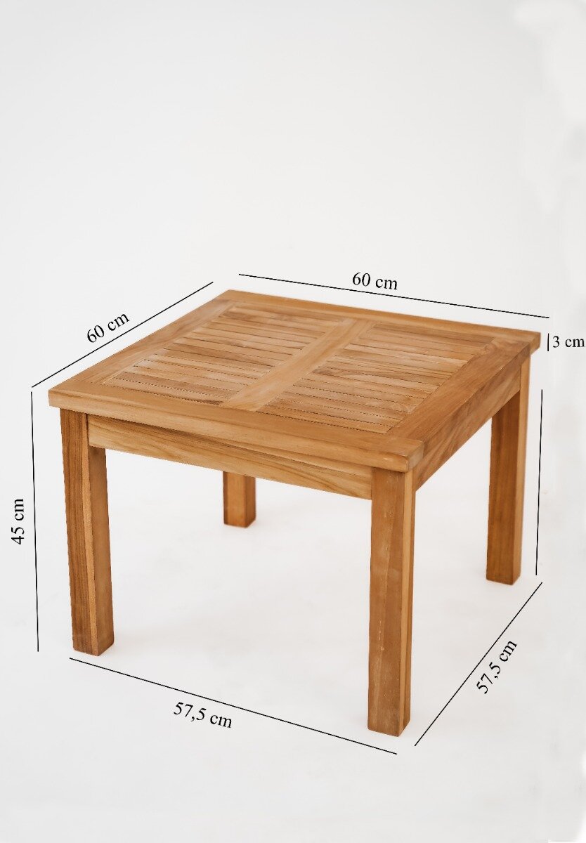 Teak Tuin Salontafel 60x60x45 