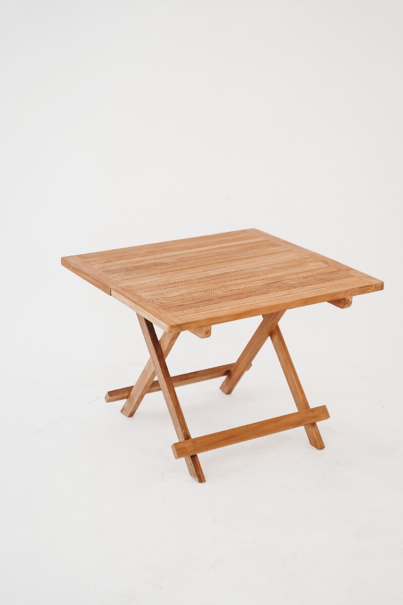 Teakhouten bijzettafel 60 x 60 inklapbaar