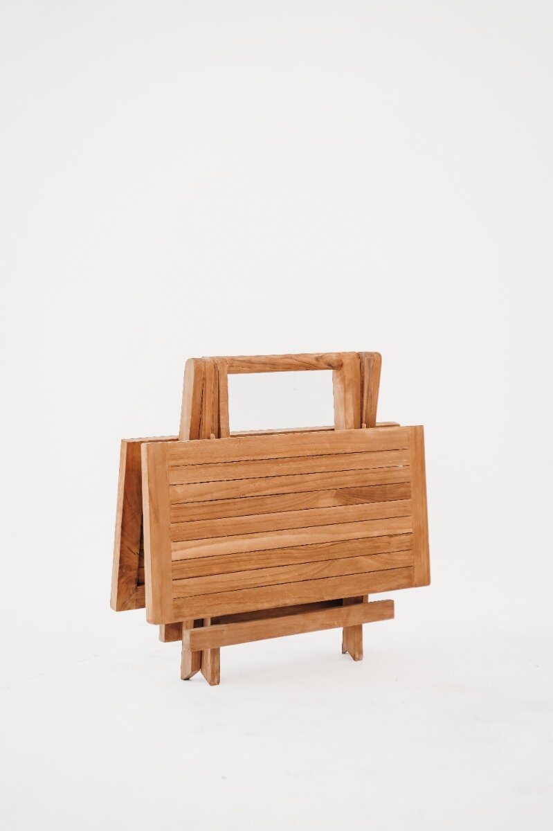 Inklapbaar bijzettafeltje Teakhout 60x60x45 Salontafeltje massief Hout