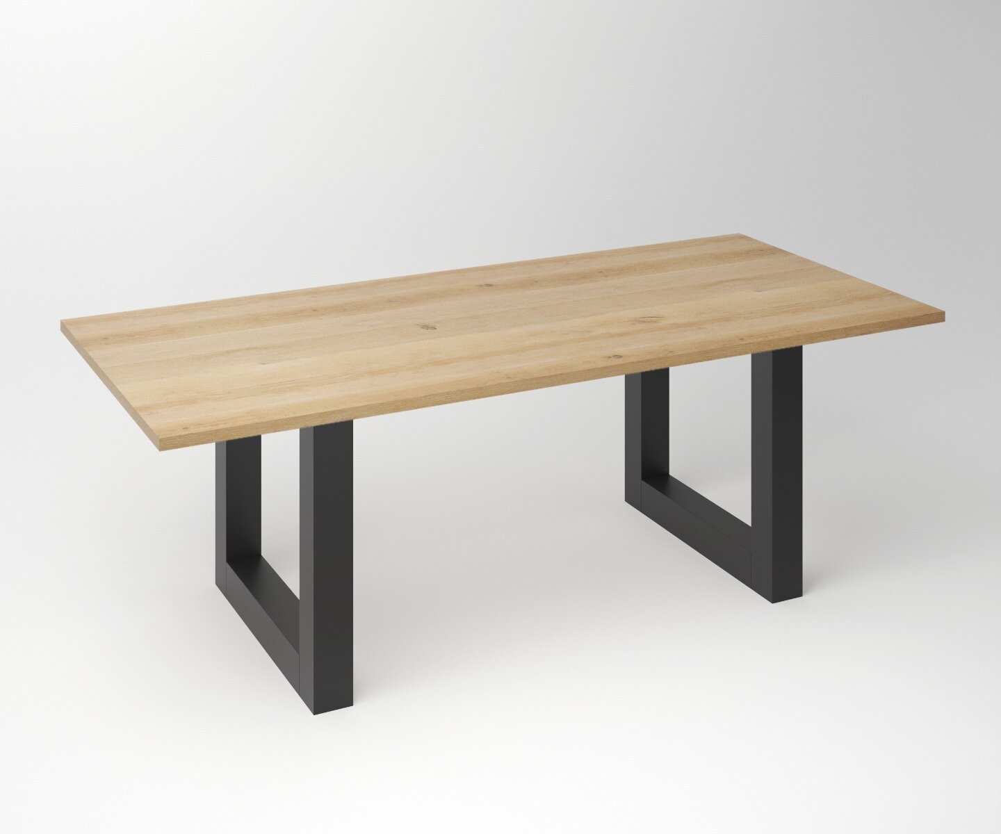 Eiken Tafel 3 cm Tafelblad | U-frame Zwart - Teakea.nl