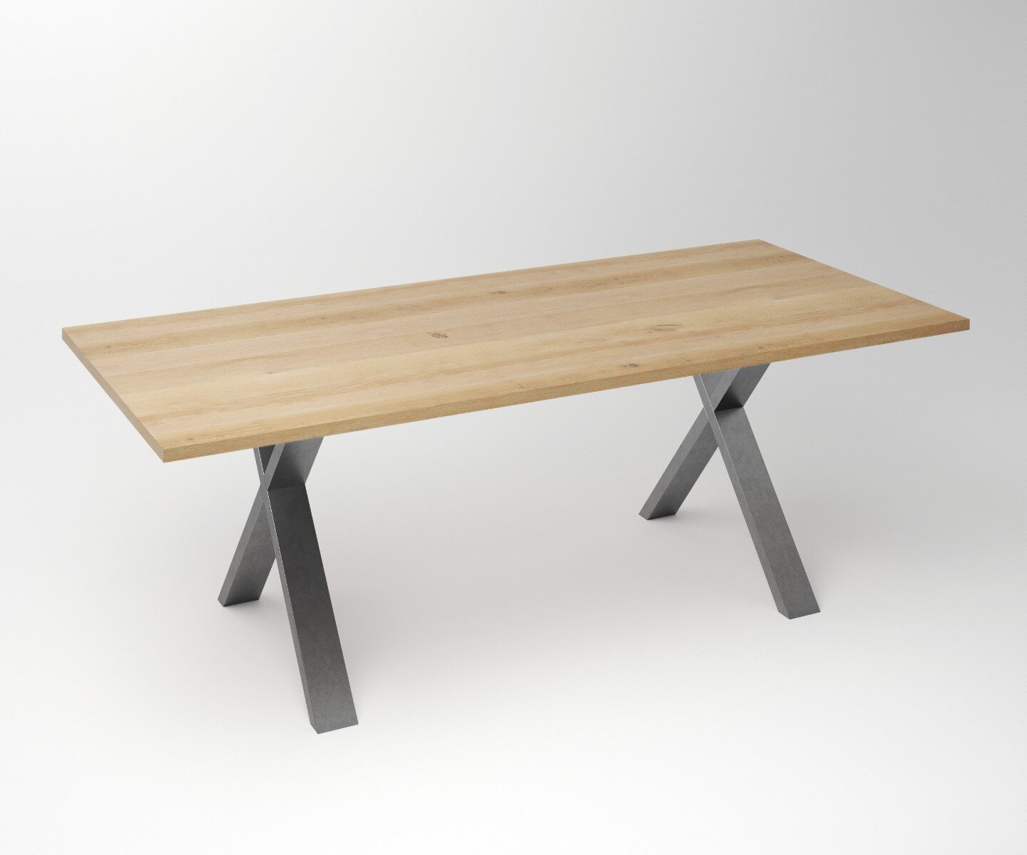 Eiken Tafel 3 cm Tafelblad | X Fineline Frame Industrial - Teakea.nl