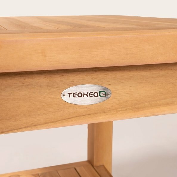 Teakhouten Tuin Bijzettafel met Onderblad - 50x50x45 - ST034