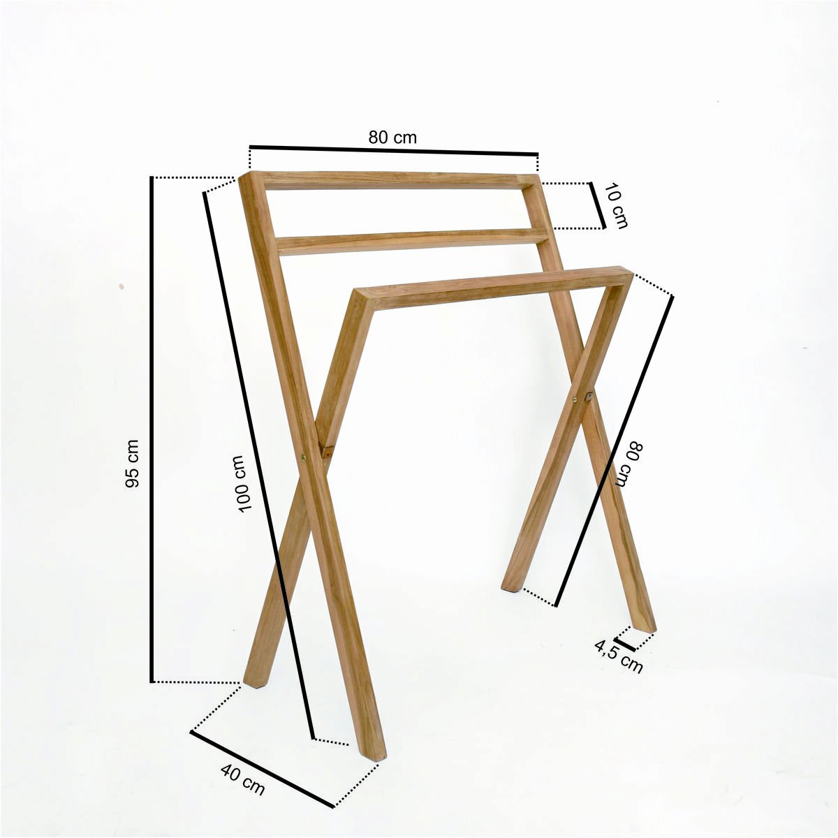 Cross - Teakhouten Handdoekenrek - TK-WR-CROSS
