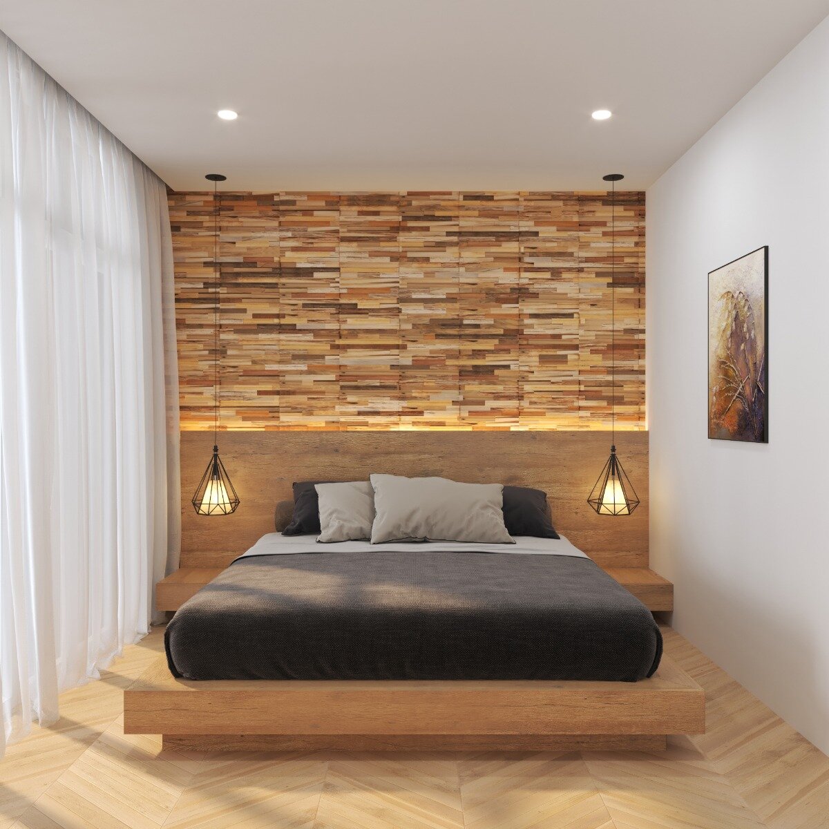 Teak Plakhout | Rustiek Teak Houten 3D Wandpaneel | 55 x 20 x 2
