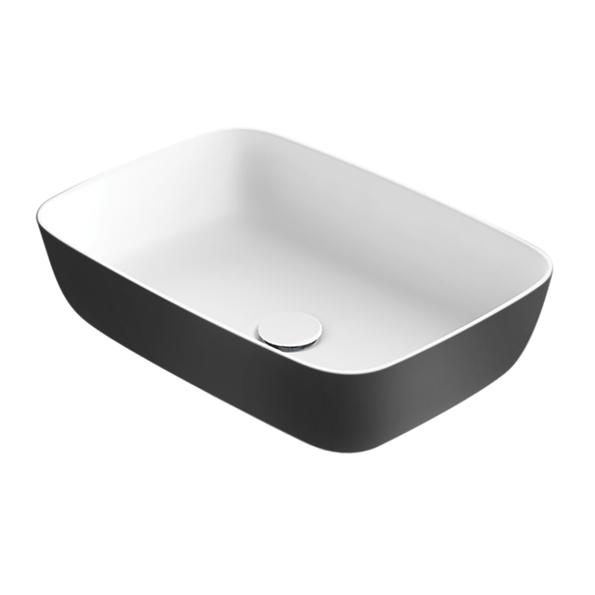 Xenz Neo-R solid surface waskom 56x38x14 wit/zwart
