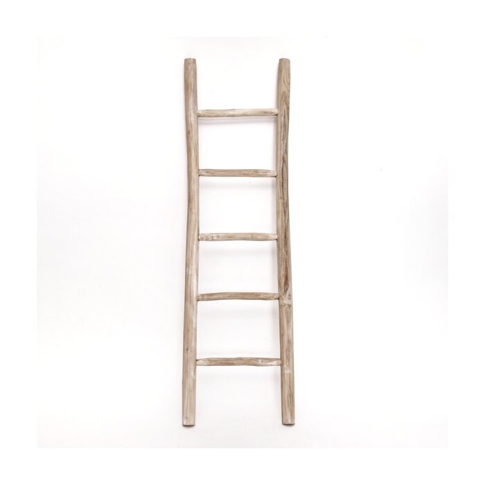 Houten decoratie ladder | White oiled | 50x5x150 - TK-DL-50x5x150-WHITE-OILED