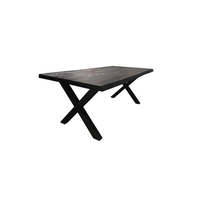 Xara Live-edge dining table 240x100 - top 5 - Black - TWR-NA0314-B