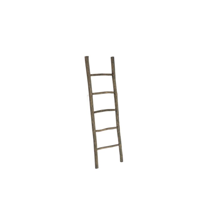 Houten decoratie ladder | Carved Bruin | 50x5x175 - TK-DL-50-5-175-BRUIN-CARVED