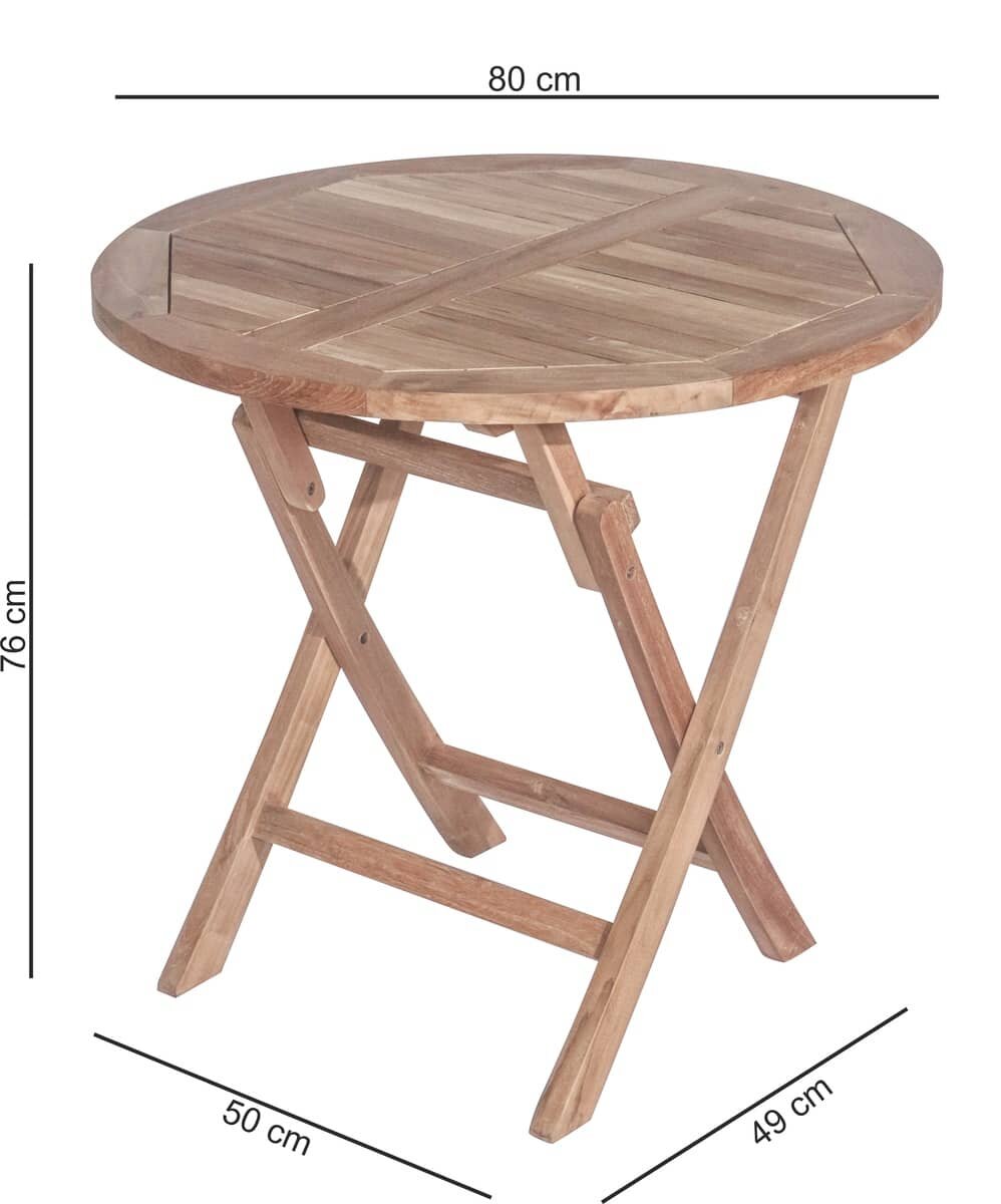 nevel Heel boos steen Teak Houten Klaptafel | Rond | Ø 80