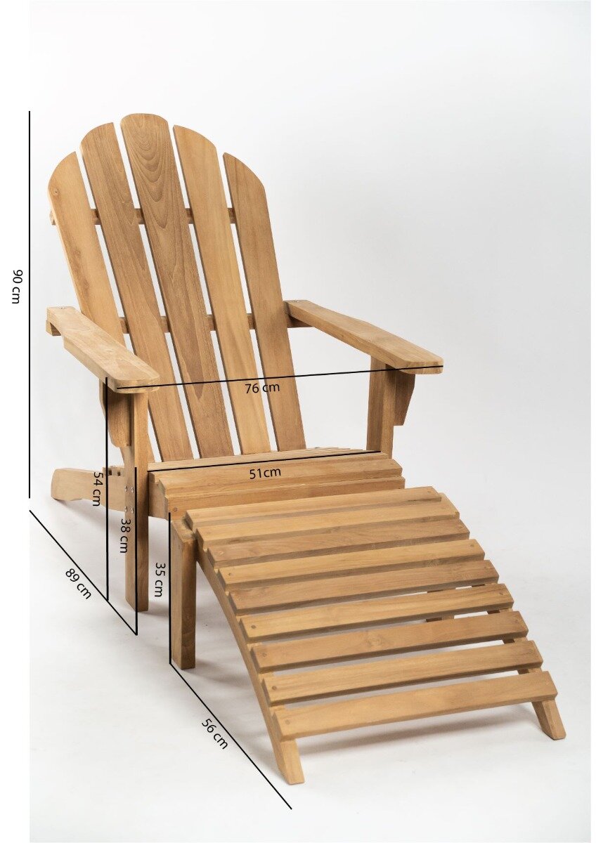 Raar Auroch Herhaal Adirondack Loungestoel met voetenbank