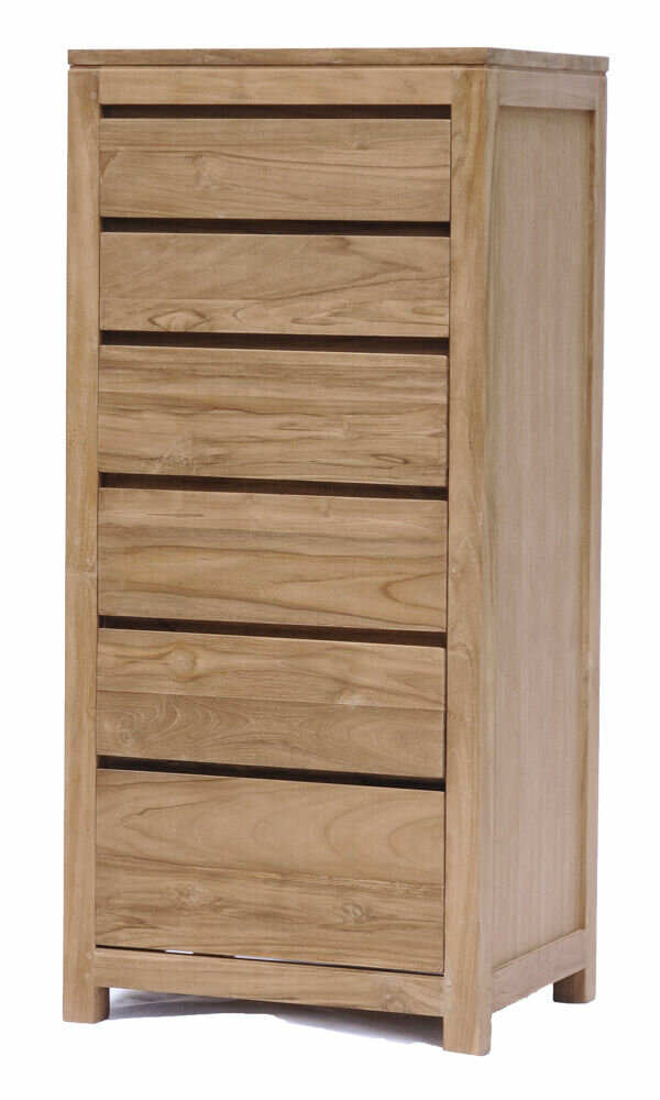 Stressvol helling In Corona | Teak Ladenkast | 60x46x130