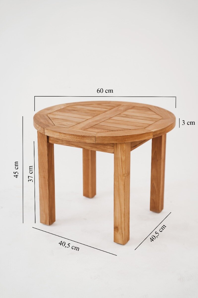 Rauw vastleggen Gezond Teakea Tuin Salontafel Teakhout | Rond Ø 60 met Vaste Poot