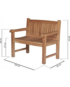 Balmoral Teak Tuinbank | 100 breed - DEVI-TB-BALMORAL-100