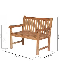 Windsor Teak Tuinbank | 100 breed - DEVI-TB-WINDSOR-100
