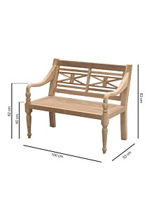 Teak Stationsbank | 100 breed | Gerecycled Teak - SAP-SB019-R