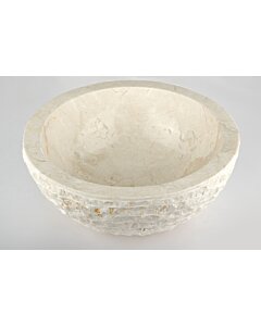 Mountain | Wit Marmeren Waskom | 40x15 - MOUNTAIN-CREAM