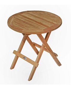 Rond Teak Houten Klaptafeltje | Inklapbaar Ø 50 | Rondo Tuintafeltje - DEVI-ST036