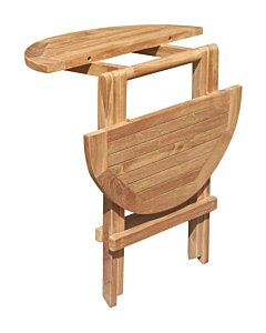 Rond Teak Houten Klaptafeltje | Inklapbaar Ø 50 | Rondo Tuintafeltje - DEVI-ST036