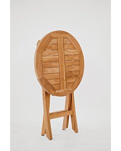 zeilboot teak tafel inklapbaar 60 cm rond