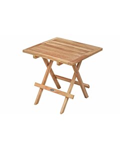 Tuin Teak Bijzettafel Inklapbaar 50x50x50 | Slate Vierkant Tuintafeltje - DEVI-ST038