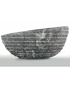 Zwart Marmeren Waskom - Oblique | 45x21/15 - BMAM-BLACK