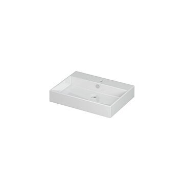 Ink Unlimited wastafel - porselein met 1 kraangat - Glans wit 600x450mm (bxd)