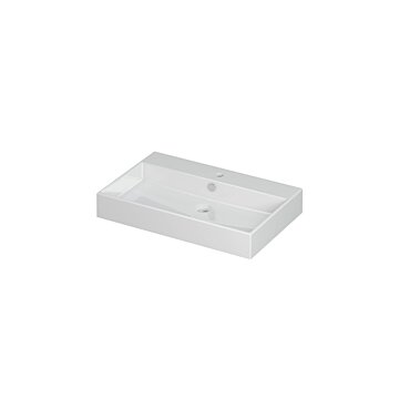 Ink Unlimited wastafel - porselein met 1 kraangat - Glans wit 700x450mm (bxd)